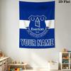 Custom Name Everton FC Wall Tapestry Aesthetic Wall Hanging Printed Fabric Blanket Decorative Tapestries for Bedroom Living Room Home Decor
