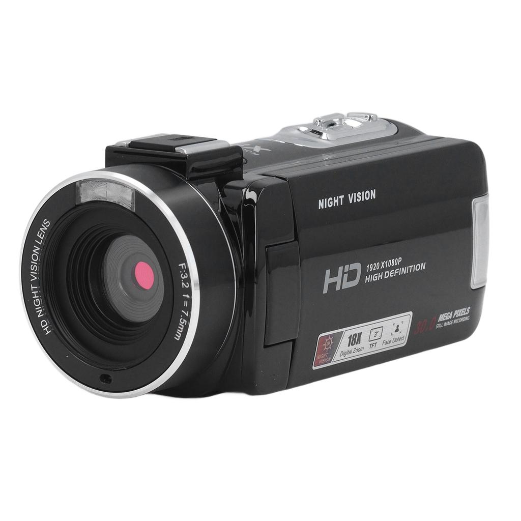Video Camera Camcorder Digital Camera Recorder Full HD 1080P 30MP 3.0 Inch 270 Degree Rotation LCD 18X Digital Zoom