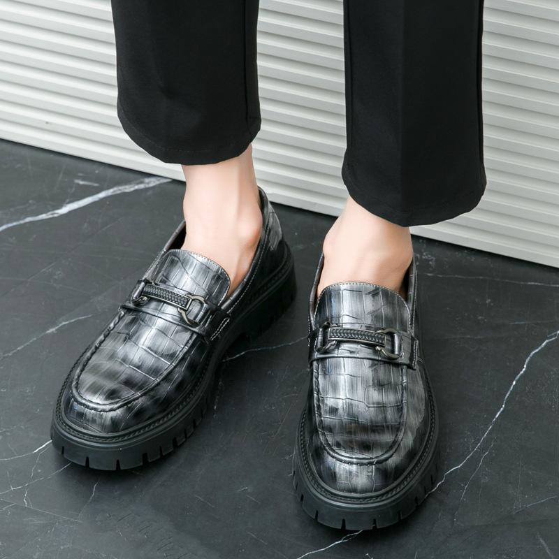 

New British style business low-top leather shoes, four-season single shoes, fashion platform foot shoes, groom wedding shoes 38