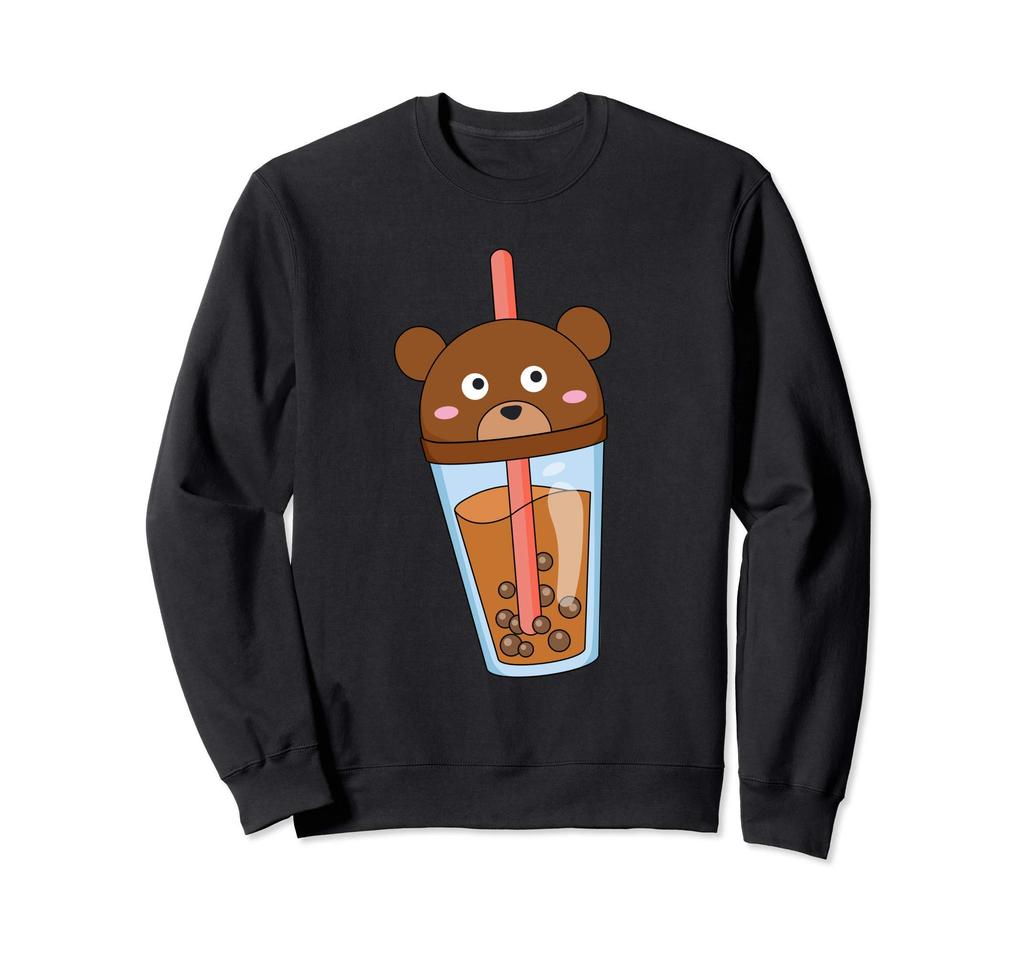 Kawaii Cute Anime Bear Bubble Milk Tea Lover Sweatshirt Tea,