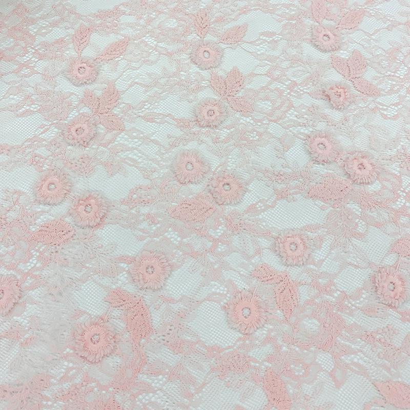 3D Embroidered Floral Lace Fabric for Dresses and Children's Clothing