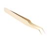 Eyelash Extension Tweezers Stainless Steel Fiber Tip Golden Lash Extension Tweezers for Beauty Salon