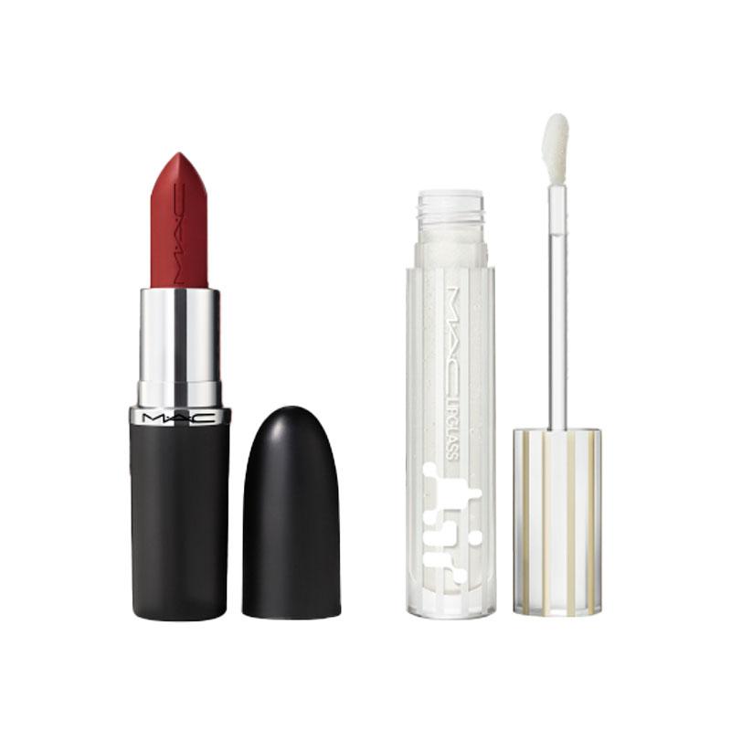 

Набор губной помады и блеска для губ Mac 826 3.5g+#220 5ml