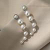 1 Pair Fashion Korean Long Pearl Drop Earrings, Women Trendy Elegant Created Big Simulated Pear Earrings, Jewelry Accessories