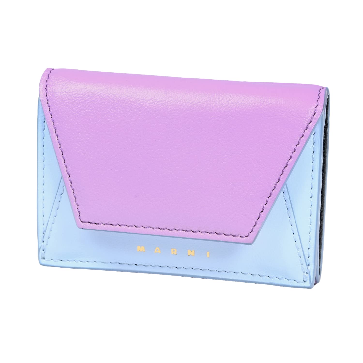 

Marni Trifold Wallet Mini Wallet Smart Wallet Calf Leather Lila Powder Blue PFMO0056U1 P2644 Z639B Women s [Item]