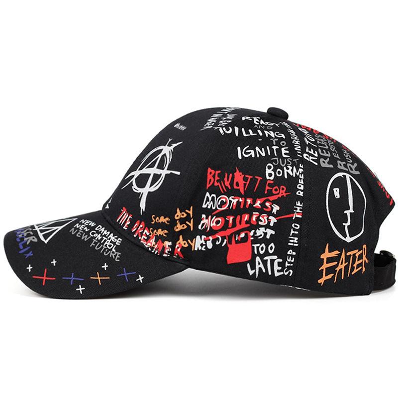 Graffiti Duckbill Hat, Hip-hop Sun Hat, Men's and Women's Street Photography Versatile Printed Baseball Cap