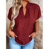 2026 New Women's V-neck Pullover Solid Color Pocket Bat Sleeve Casual Elegant Top for Women