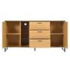 Sideboard with Three Drawers, Exquisite Grain. Modern Sideboard In Wood Color with Storage Compartments. Black and Wood Color.