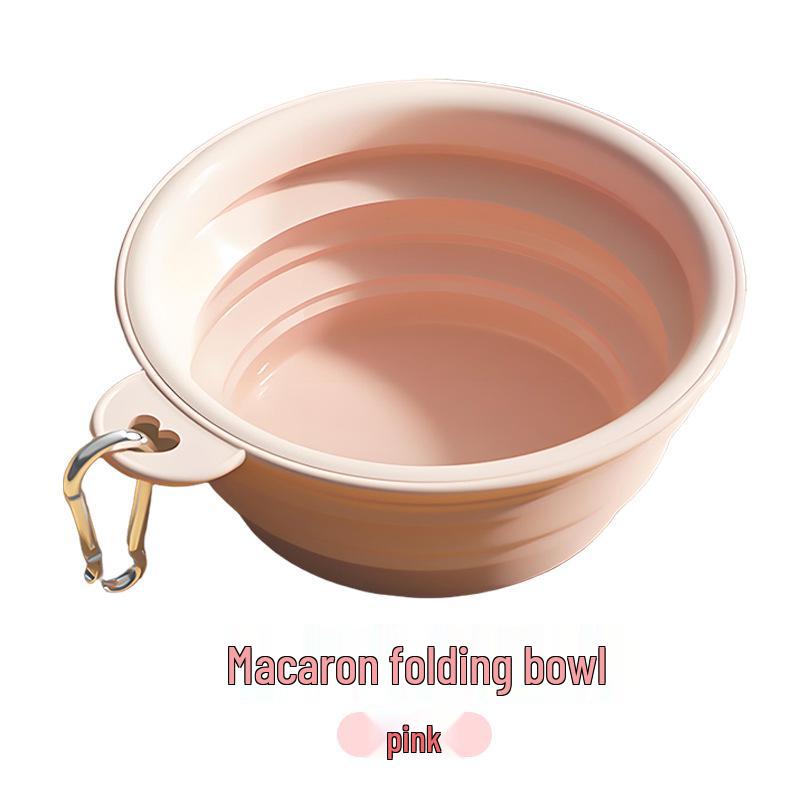Popular Silicone Foldable Macaron Pet Bowl - Compact Outdoor Water & Food Dish for Dogs