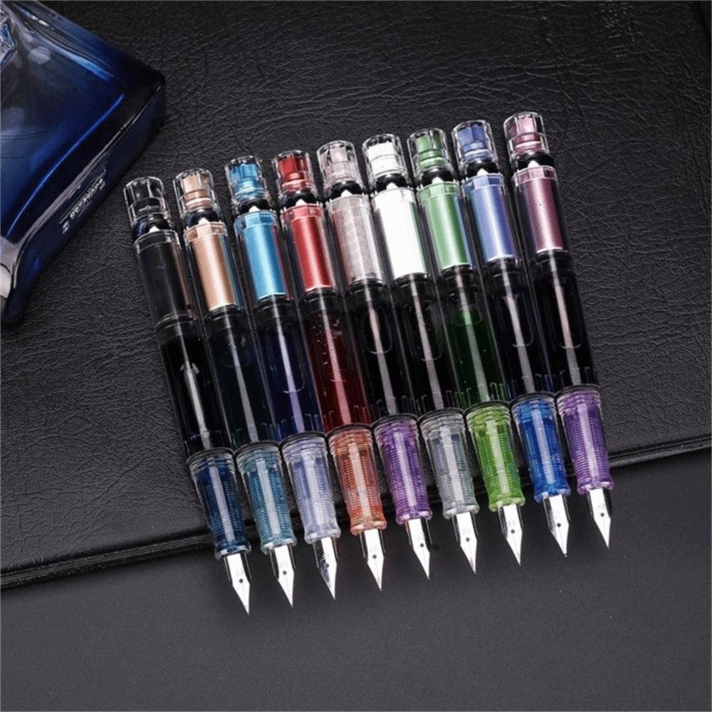 Painting 0.38mm EF Nib Business Transparent Piston Fountain Pen Fountain Pen Ink Pens Writing Pen