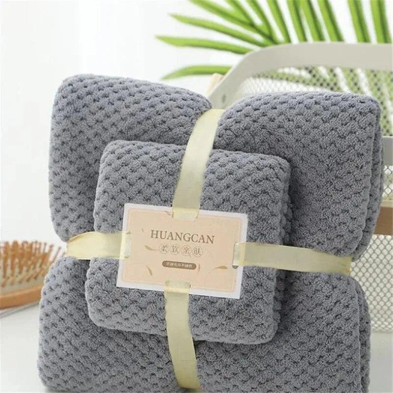 Coral Velvet Moisture Absorbing Swimming Face Hand Bath Towel Set, Ultra-fine Fiber Towel, Bathroom Towel Set