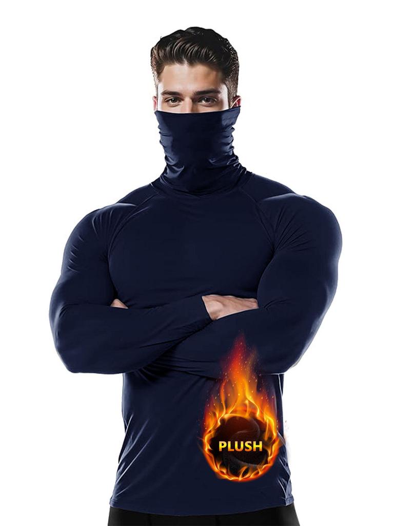 Herren Thermisches Fleece Laufshirt mit hohem Kragen