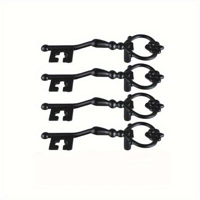 4 Pcs Vintage Zinc Alloy Drawer Pulls with Key Design, Perfect for Cabinet Doors, Jewelry Boxes, and Gift Boxes - Keyhole Spacing: 58mm