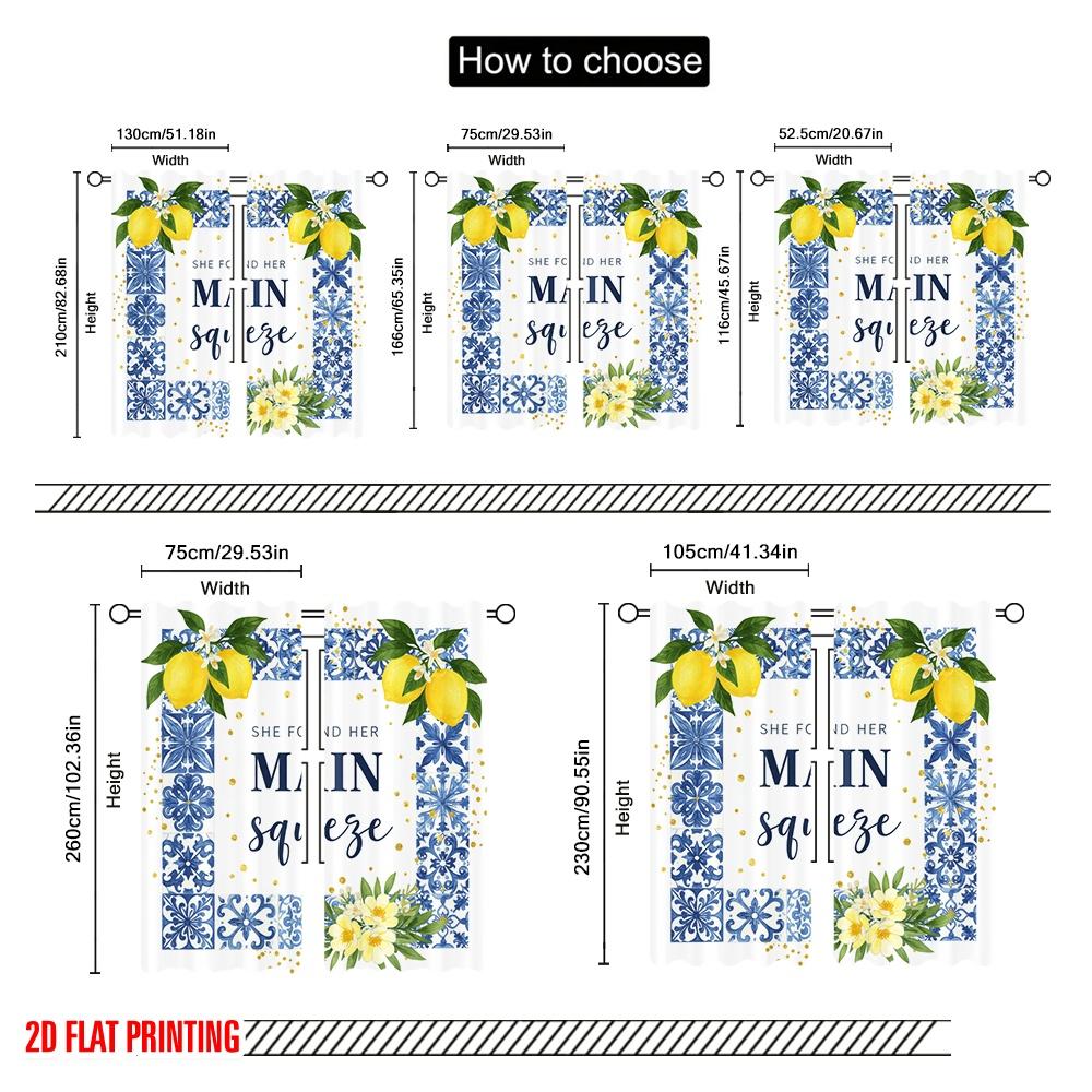 2pcs 2D flat printing Window Curtains She Found Her Main Squeeze_a Fabric Without Electricity Family Party Use for Photo Booths