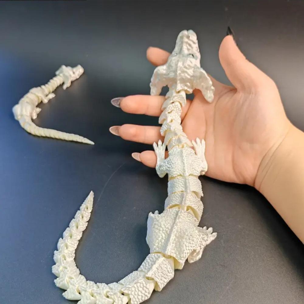 Joint Movable Chinese Dragon Toy 3D Printed Dog Head Dragon Ornament  Office Desktop Ornament