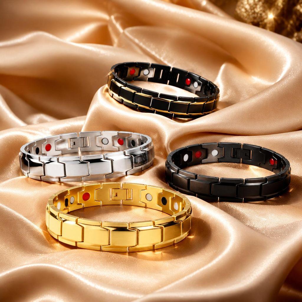 Temu Detachable Magnetic Bracelet: European & American Style Men's Couple Hot-Selling Fashion Jewelry.