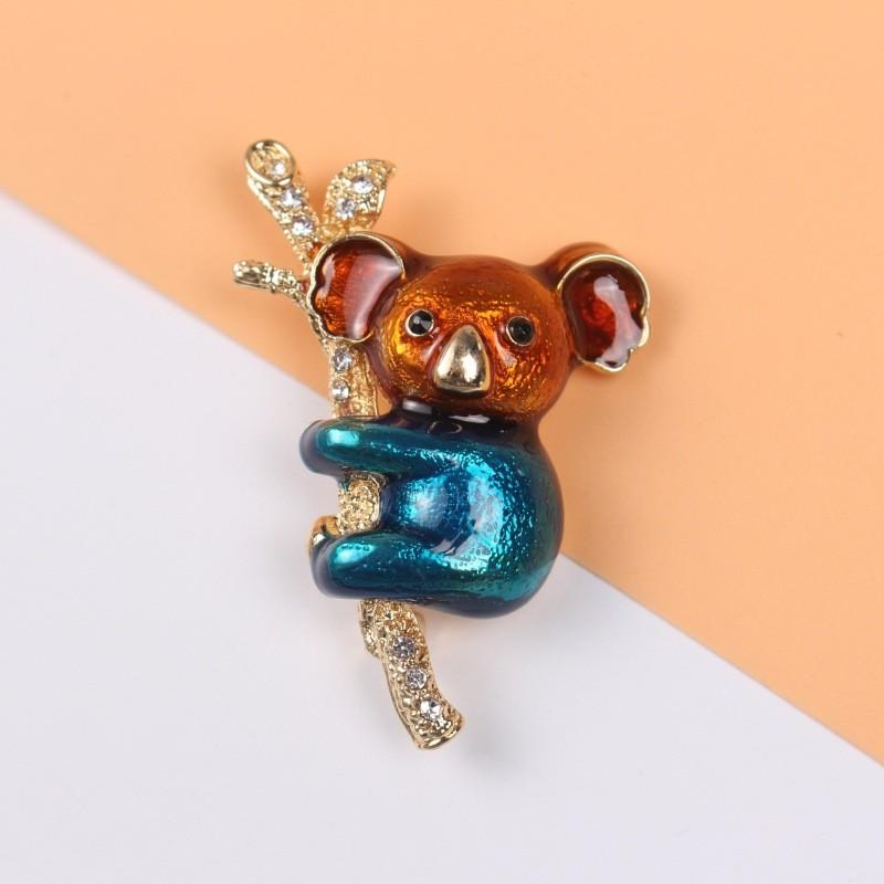 Retro Koala Brooch Alloy Animal Pendant Jewelry Decoration For Gift And Fashion