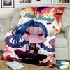 1PC Custom Name "Chibi Battle Heroine" Flannel Blanket Versatile, All-season Throw Suitable for the Living Room, Bedroom, Camping, Travel, and Gift