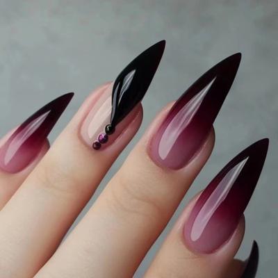 Künstlicher Nagel Mandelnagel Allmählich wechselndes Nagelstück Nagelpflaster Unregelmäßiges mittleres und langes Mandelbohrnagelstück