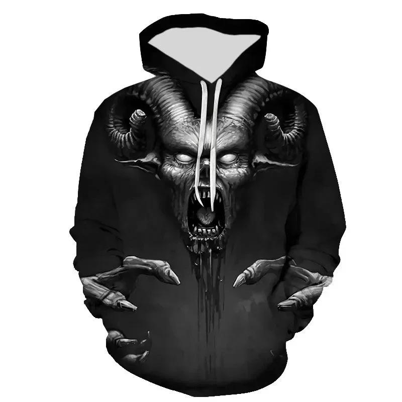 

Новая толстовка с капюшоном Cool Satan для мужчин, женщин, детей, с 3D-принтом, с капюшоном, длинный рукав, свободный, повседневный, комфортный, спортивный стиль 6XL