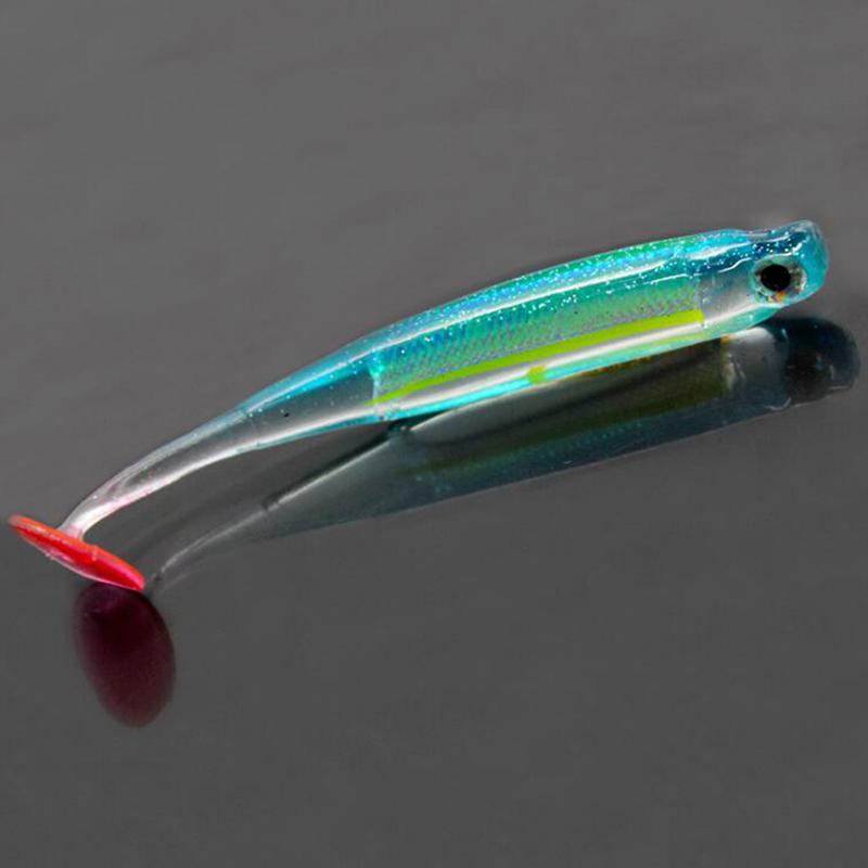 Fishing Soft Bait T Tail Artificial Sequin Swing Silicone Spinner Carp Bass Lure