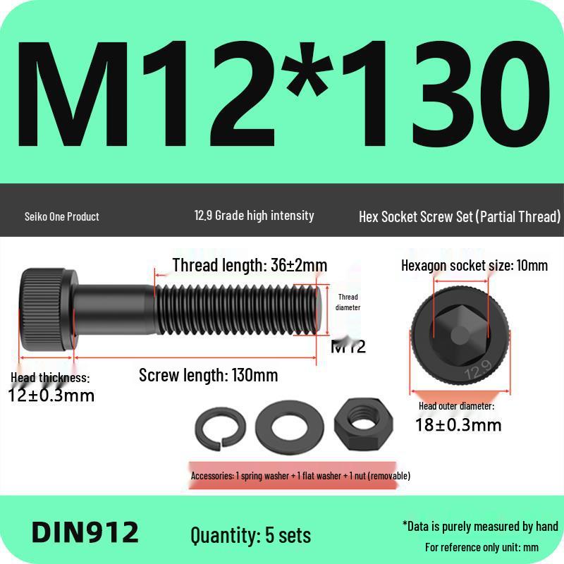 12.9 High Strength Socket Head Cap Screw and Nut Set M8-M16.