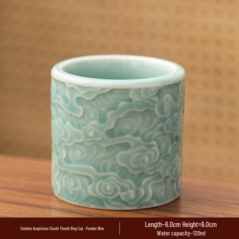 

Premium Celadon Auspicious Cloud Teacup Set of 3
