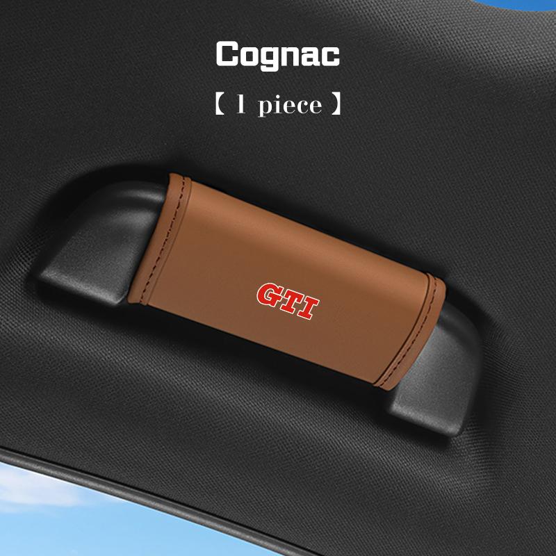 For VW R Leather Car Roof Handle Protective Cover Pull Gloves Accessories Arteon CC Passat Polo Golf Magotan Jetta T-Roc Taigo Zj3