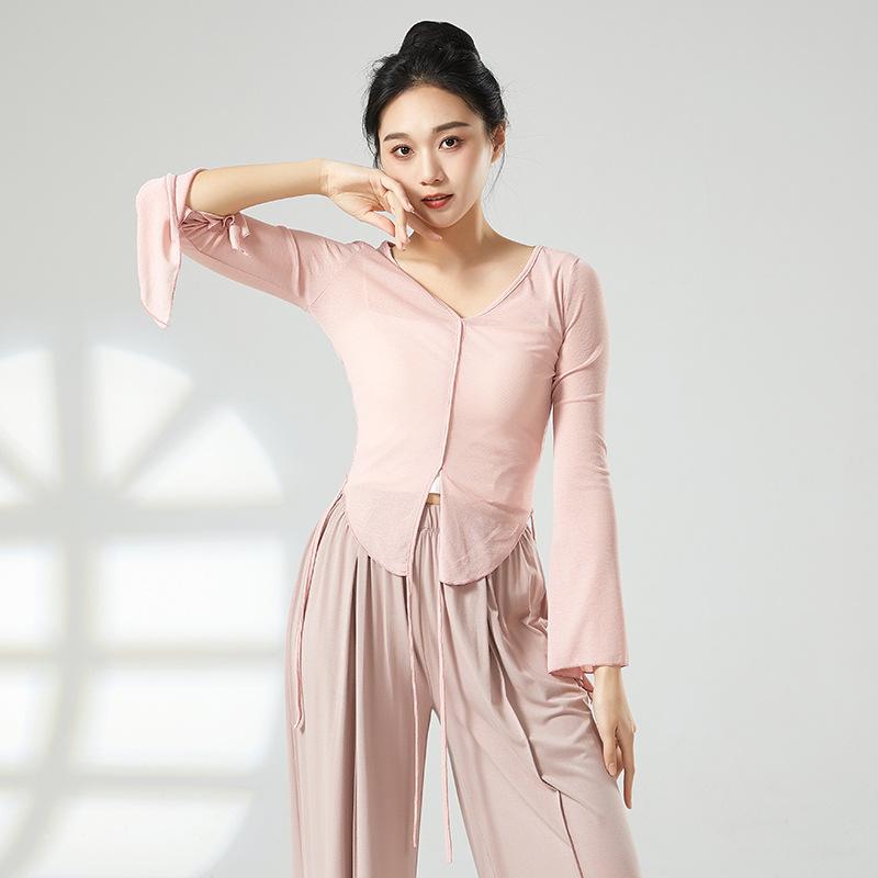 

Elegant Classic Dance Women Modern Dance Soft Elastic Yoga Body Rhyme Ballet Trainning Practice Cloth XS розовый