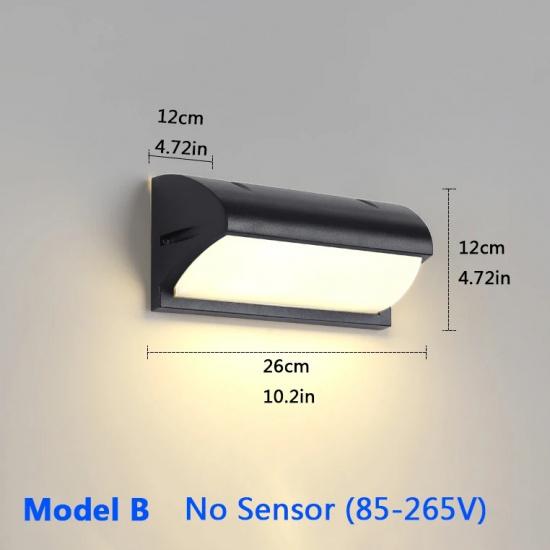 Aluminum Modern LED Outdoor Wall Lamp IP65 Waterproof Motion Sensor for Porch Courtyard Garden Exterior Security Lighting