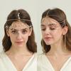 Fashion Bohemia Pearl Sequin Tassels Multi-Layer Hair Chain For Women Bride Rhinestone Forehead Chain Hair Jewelry