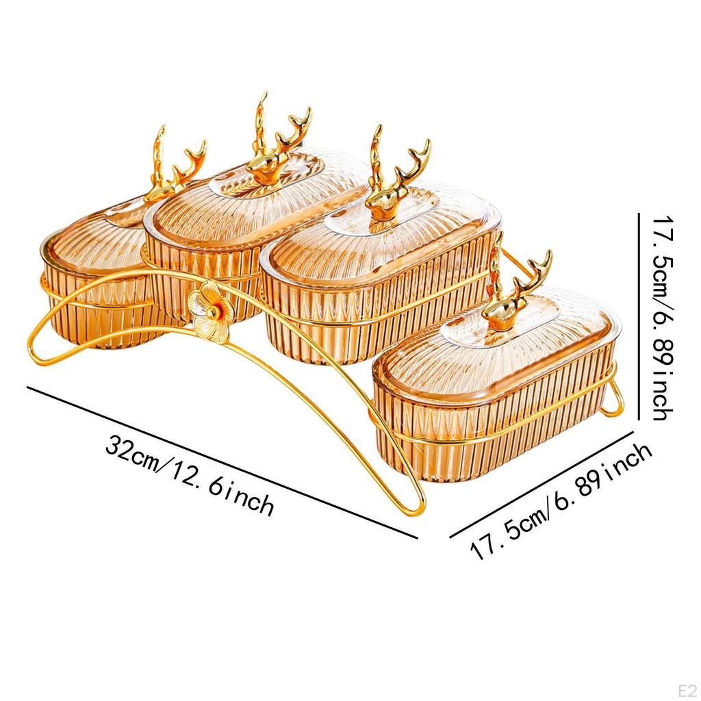 Dried Fruit Dish Nuts Platter with Lid Bowl Holder Snack Plates Serving Tray for