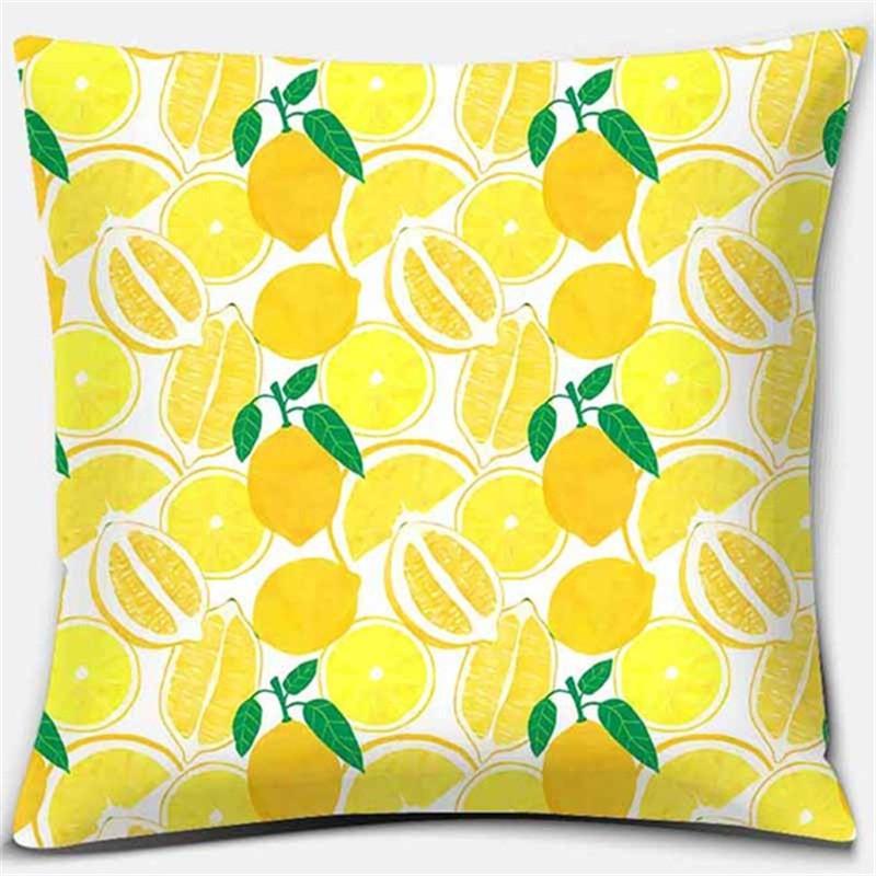 Bright Yellow Simple Geometric Series Pillow Gift Home Office Decoration  Bedroom Sofa Car Cushion Cover