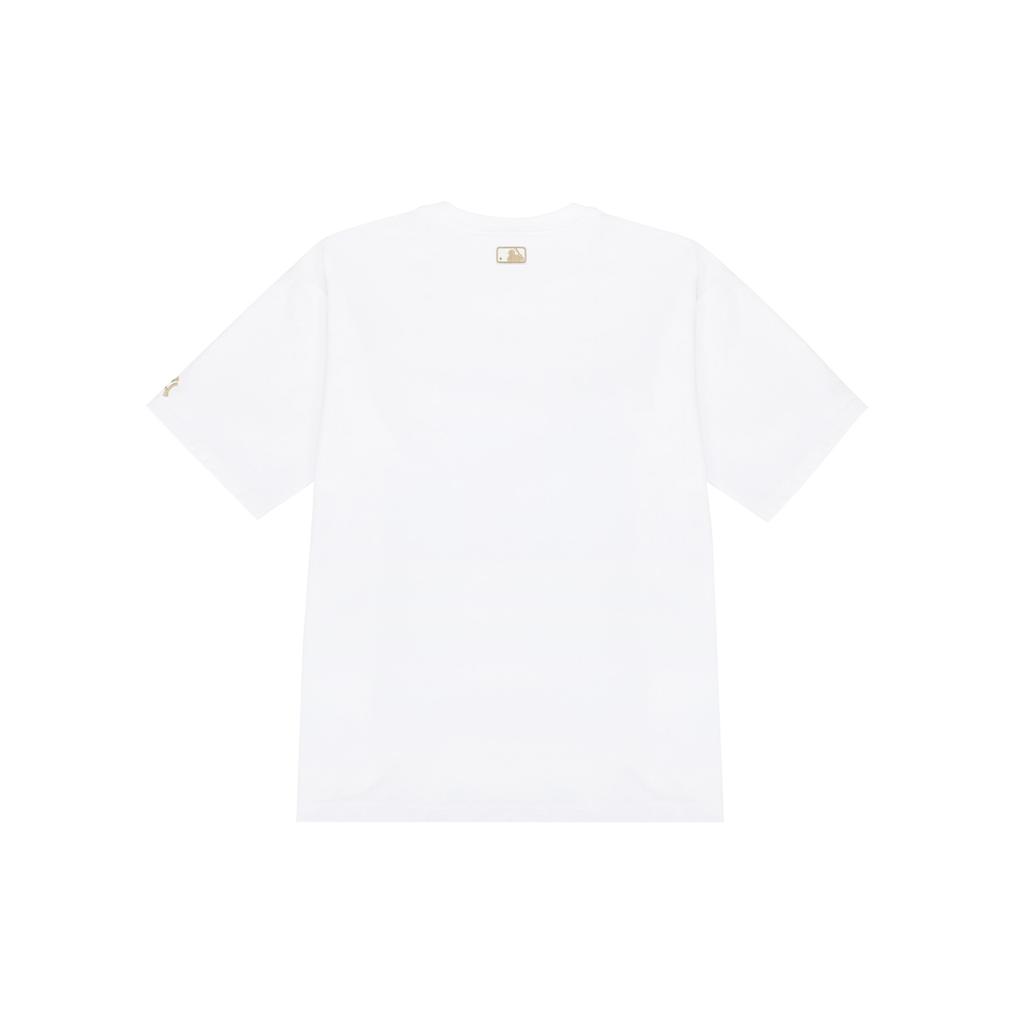 MLB New York Yankees Printed Crew Neck Casual Wrinkled Bear Sports Short Sleeve T-Shirt Unisex T-Shirt White 3ATSC1023-50WHS