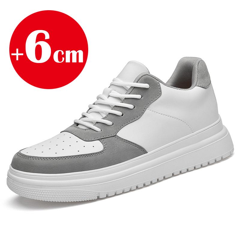

2025 Новые увеличивающие рост кроссовки для мужчин 8 см невидимые кроссовки белые кожаные спортивные Zapatillas De Hombre большой размер 46 46