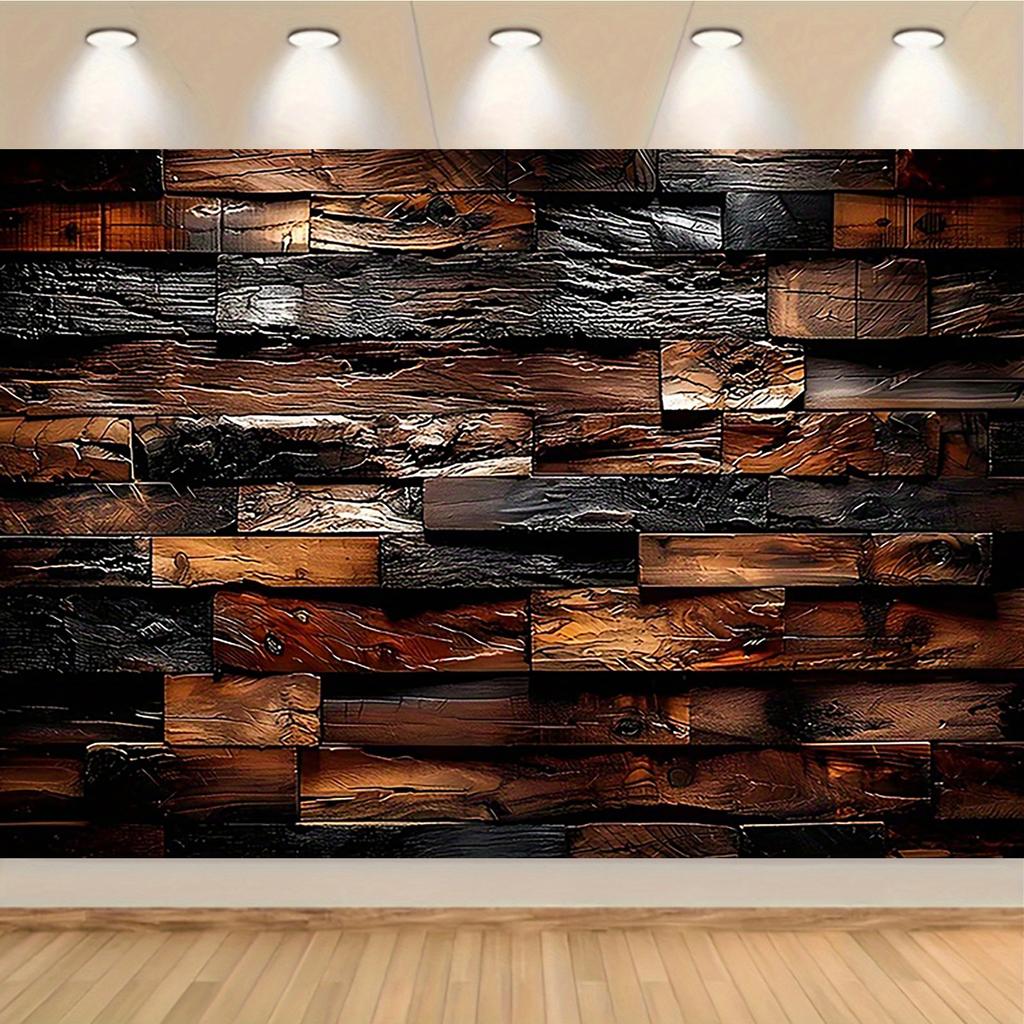 Vintage wooden board design with polyester fiber background fabric, suitable for photography, parties, and home decoration