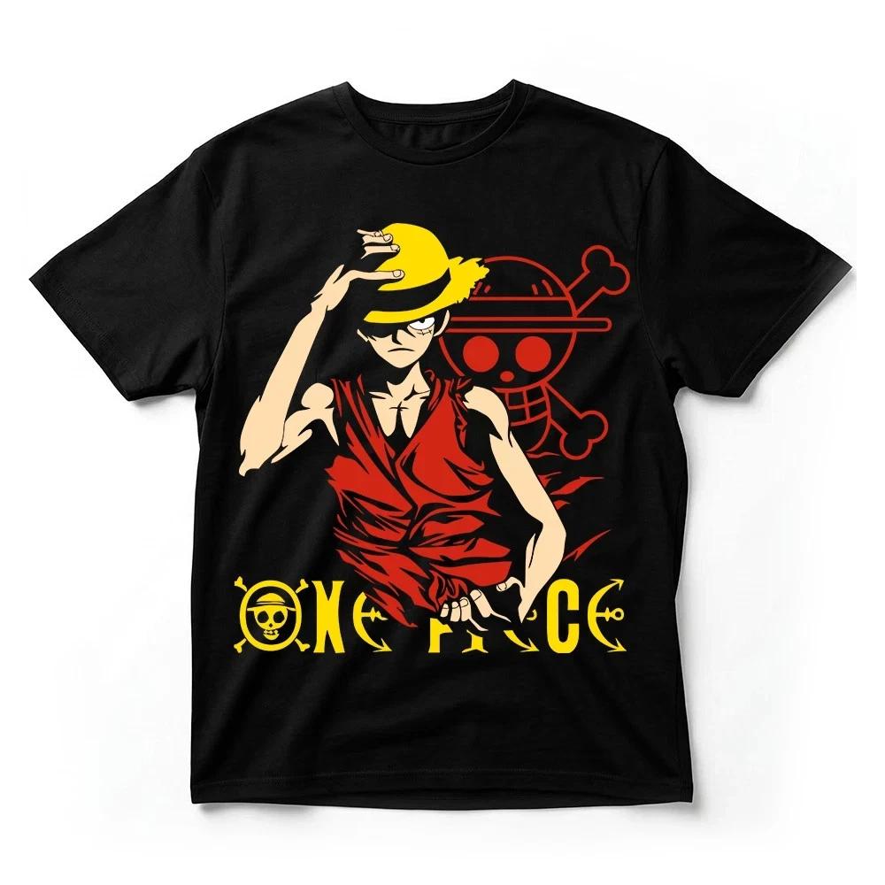 One Piece Luffy Red Silhouette TShirt Straw Hat Jolly Roger Anime Graphic Tee S