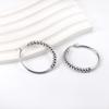 High-End European and American Stainless Steel Hoop Earrings with Steel Beads