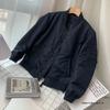 2025 Autumn/Winter Stylish Couple's Pilot Baseball Jacket with Stand Collar - Women's Cotton Outerwear