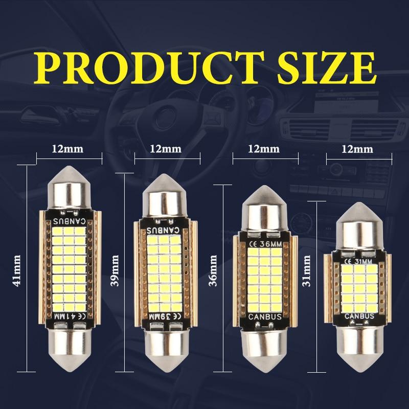 4pcs C5W LED Car Light Bulb 31mm 36mm 39mm 41mm Golden Style Festoon Anodized Aluminum Auto Interior Lamp Dome Read Door