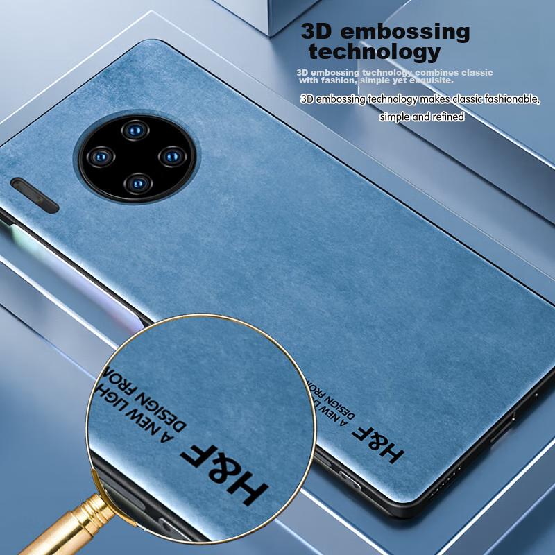 Huawei Mate30 Pro Phone Case, Huawei Mate30 Pro with Upgraded Skin-Like Lambskin, Frosted Lens Protection, Full Coverage, Silicone - Smoke Gray