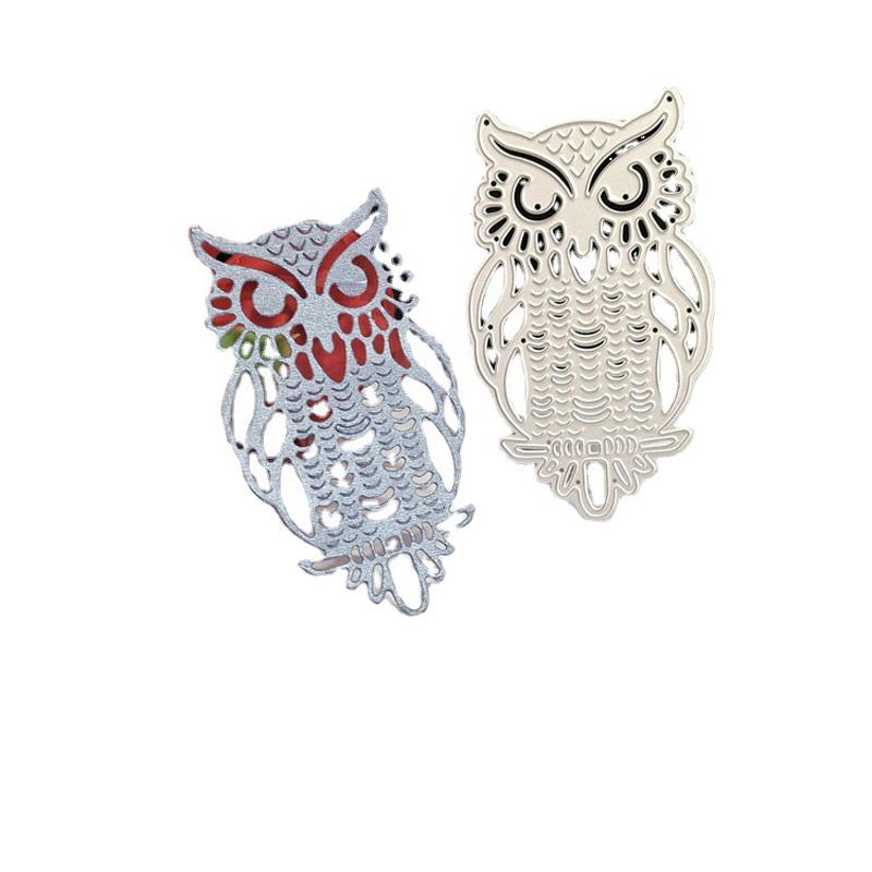 Owl Animal Background Metal Cutting Dies Dots Frame Stencils Die Cut for DIY Scrapbooking Embossing