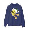 Looney Tunes Mens Tweety Christmas Hat Sweatshirt
