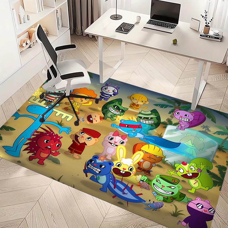 1pc Happy Tree Friends5 Print Area Rug - Soft, Washable Non-Slip Indoor Mat, Living Room, Home Office Decorative Rug,Office Decorative