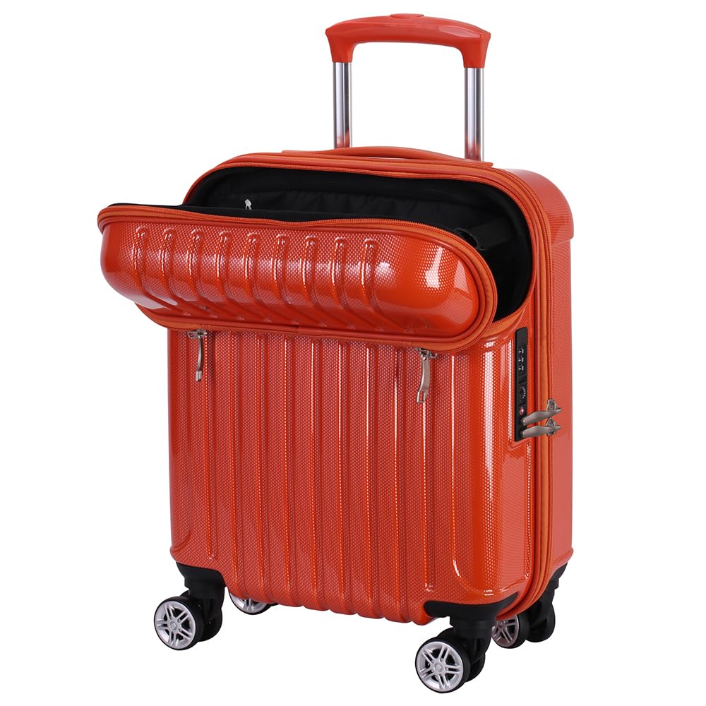 top orange carbon [Actus] Suitcase, zipper, open, carry-on, 24L, 45cm, 2.6kg,
