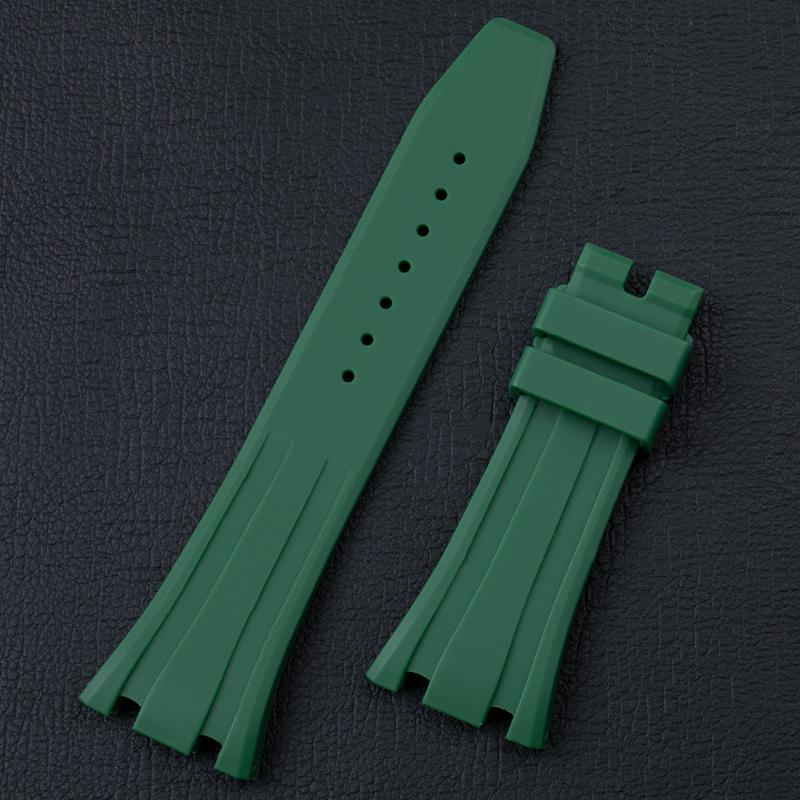 Soft Rubber Quality 26mm Width Watchband For 41mm Dail AP Strap For Audemars Belt Piguet Watch Band 15400/15500 Fold Buckle