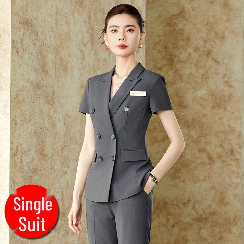 Damen Blaue Anzug-Set: Hochwertige professionelle Kleidung für Herbst/Winter, perfekt für Business, Vorstellungsgespräche und formelle Anlässe.