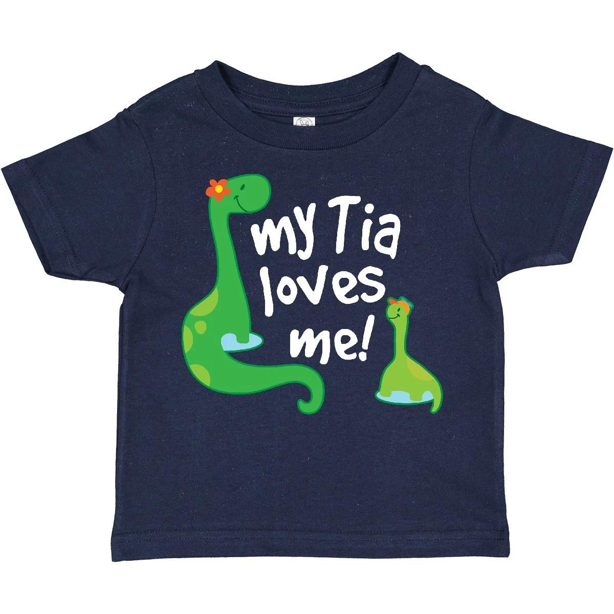 Inktastic My Tia Loves Me Nephew Toddler T-Shirt From Dino Cute Clothing Apparel 110
