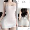 Sex underwear ice silk sexy pure desire suspender short skirt pajamas dress temptation hip wrap gather big chest secretary outfit