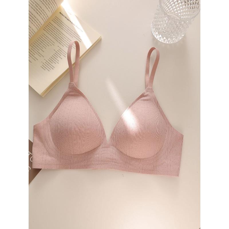 Girl conceived floral polka dot soufflé breathable triangle cup underwear without steel ring gathering comfortable anti-sagging bra